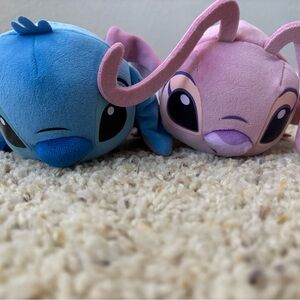 Blue and Pink Plush Toys